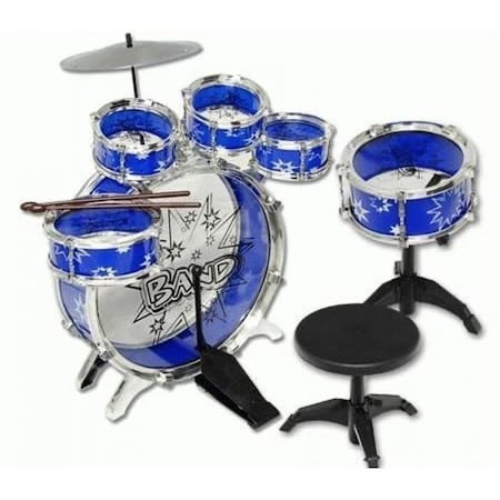 AZImport PS75A Blue Kids Drum Set Musical Instrument Toy Playset; Blue - 11 Piece